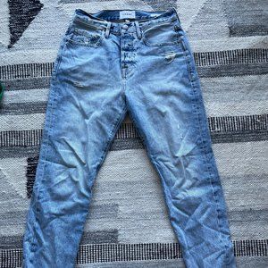 Frame le original boyfriend fit blue jeans distressed size 26. Never worn
